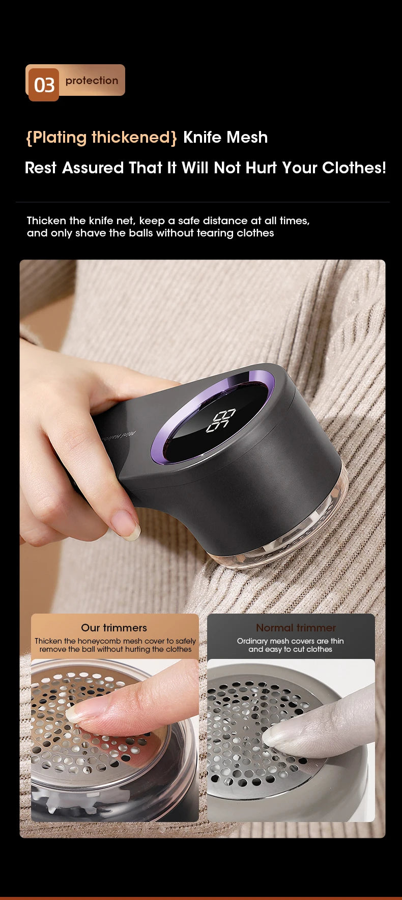 USB Rechargeable LED Lint Remover